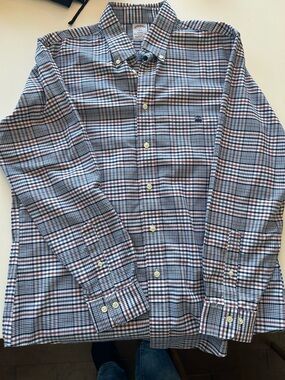 Brooks Brothers Button-Down Plaid Shirt in Navy, White & Red